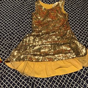 Girls gold dance dress